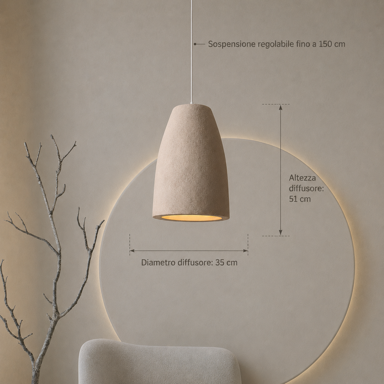 Lampadario pendenti Wabi-sabi vintage