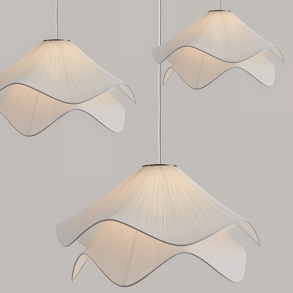 Lampadario in tessuto a vento cremoso Wabi Sabi minimalista nordico