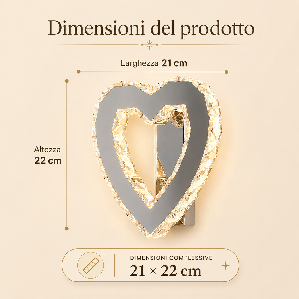 Luma Amore – Applique LED crystal a cuore