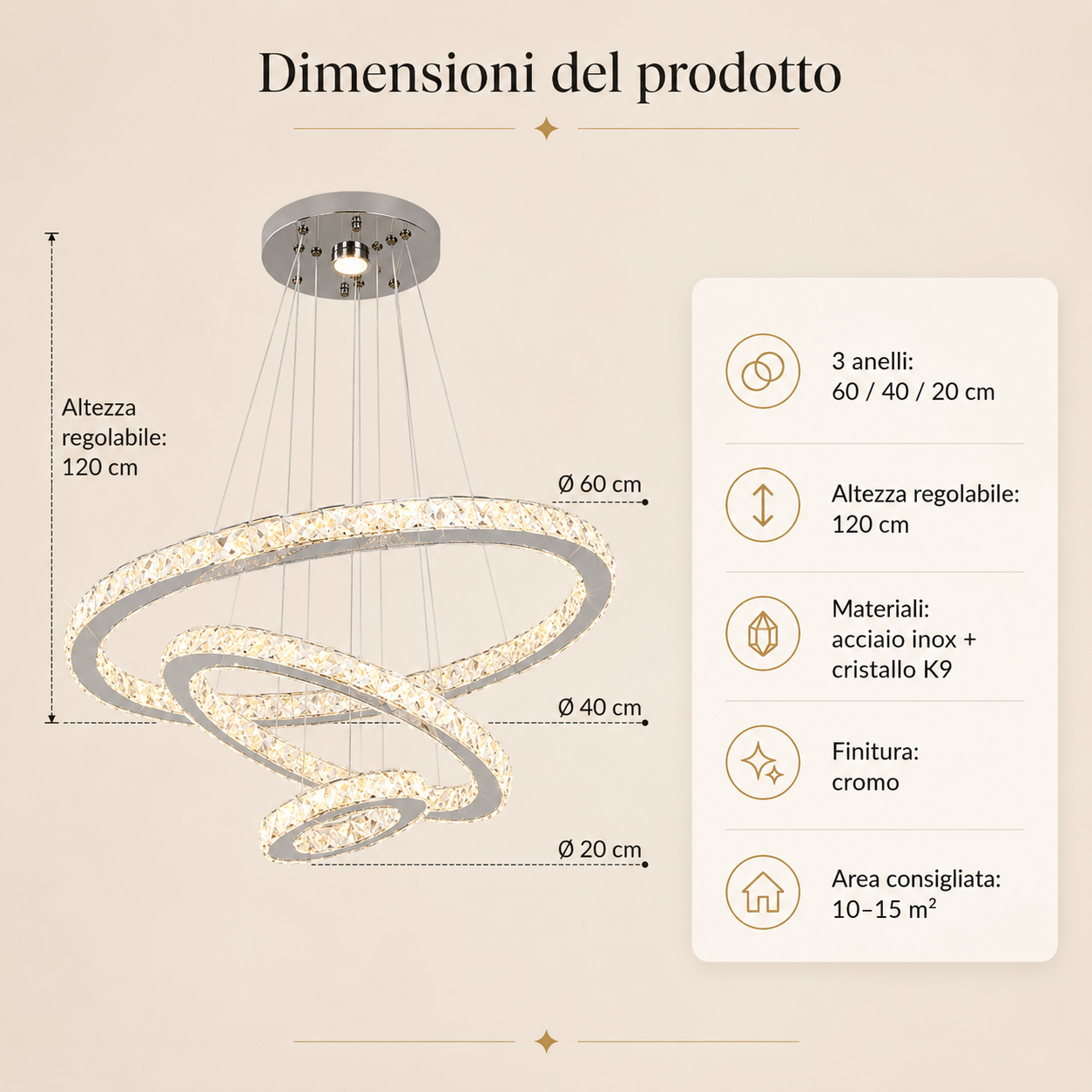 Luma Crystal Loop – Lampadario LED sospeso crystal