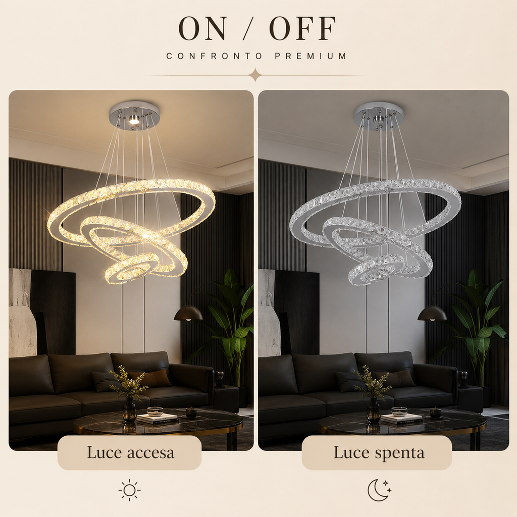 Luma Crystal Loop – Lampadario LED sospeso crystal
