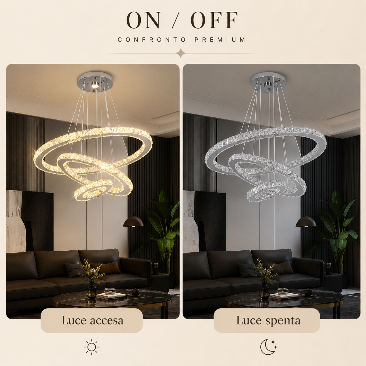 Luma Crystal Loop – Lampadario LED sospeso crystal