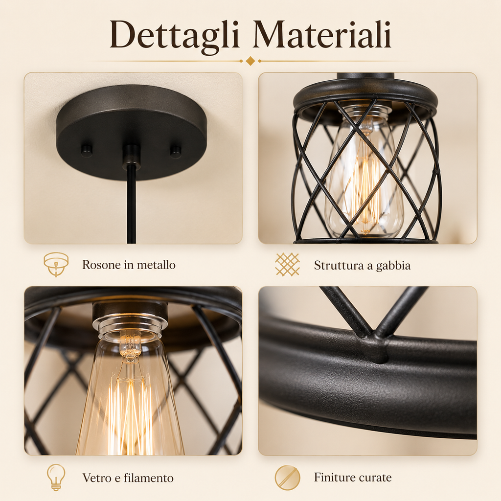 Luma Cage – Set di 3 lampade a sospensione