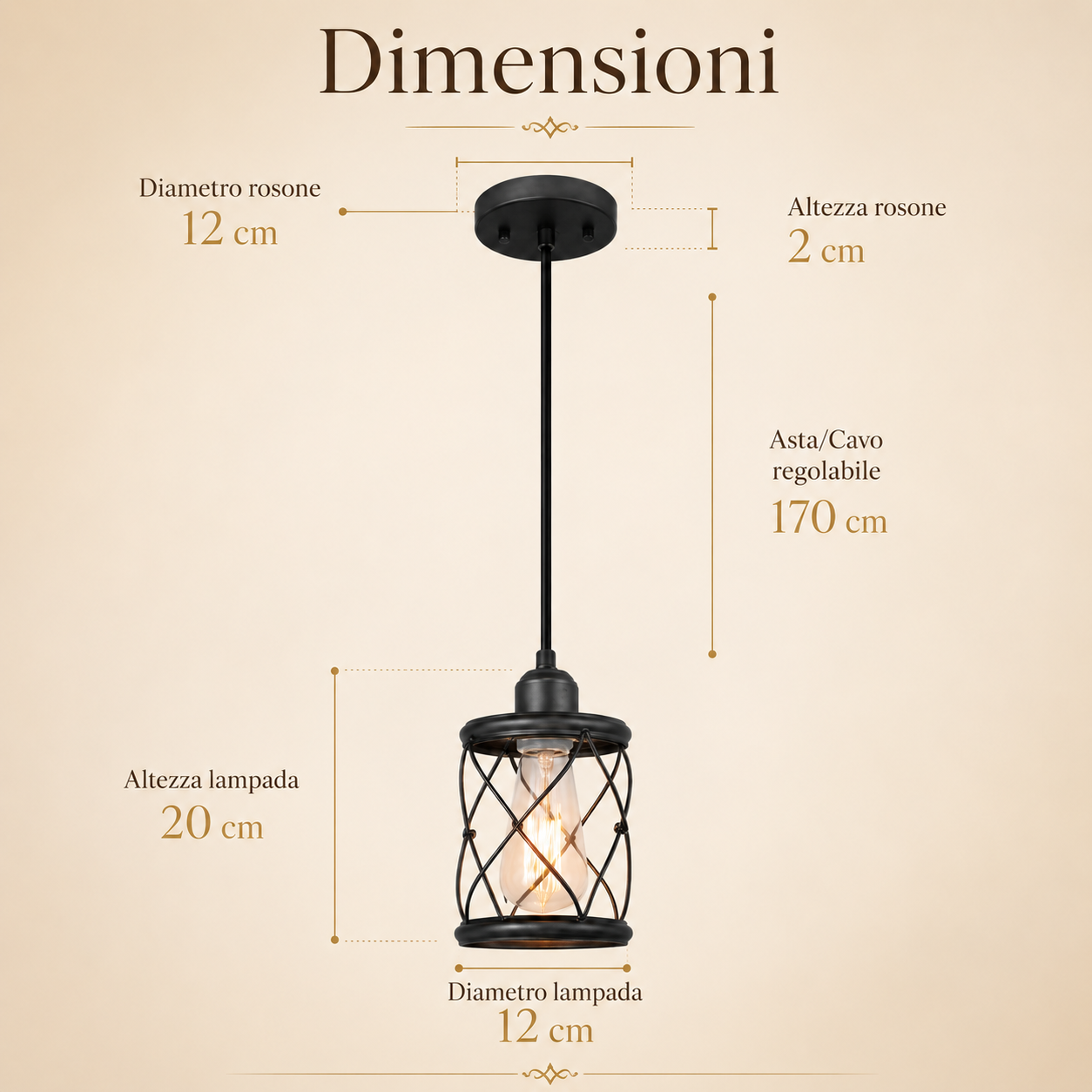 Luma Cage – Set di 3 lampade a sospensione