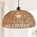 lampade a sospensione intrecciate in corda di canapa in stile giapponese