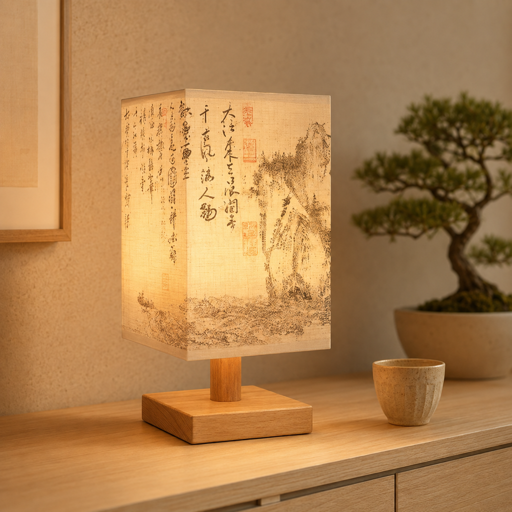 Lampade da tavolo con decorazione stile giapponese