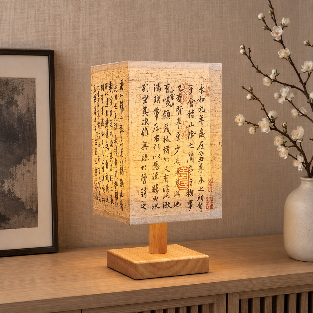 Lampade da tavolo con decorazione stile giapponese