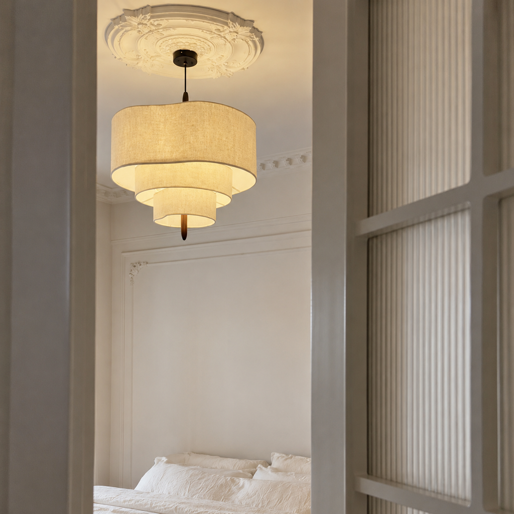 Lampadario in tessuto Wabi Sabi minimalista nordico