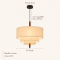 Lampadario in tessuto Wabi Sabi minimalista nordico