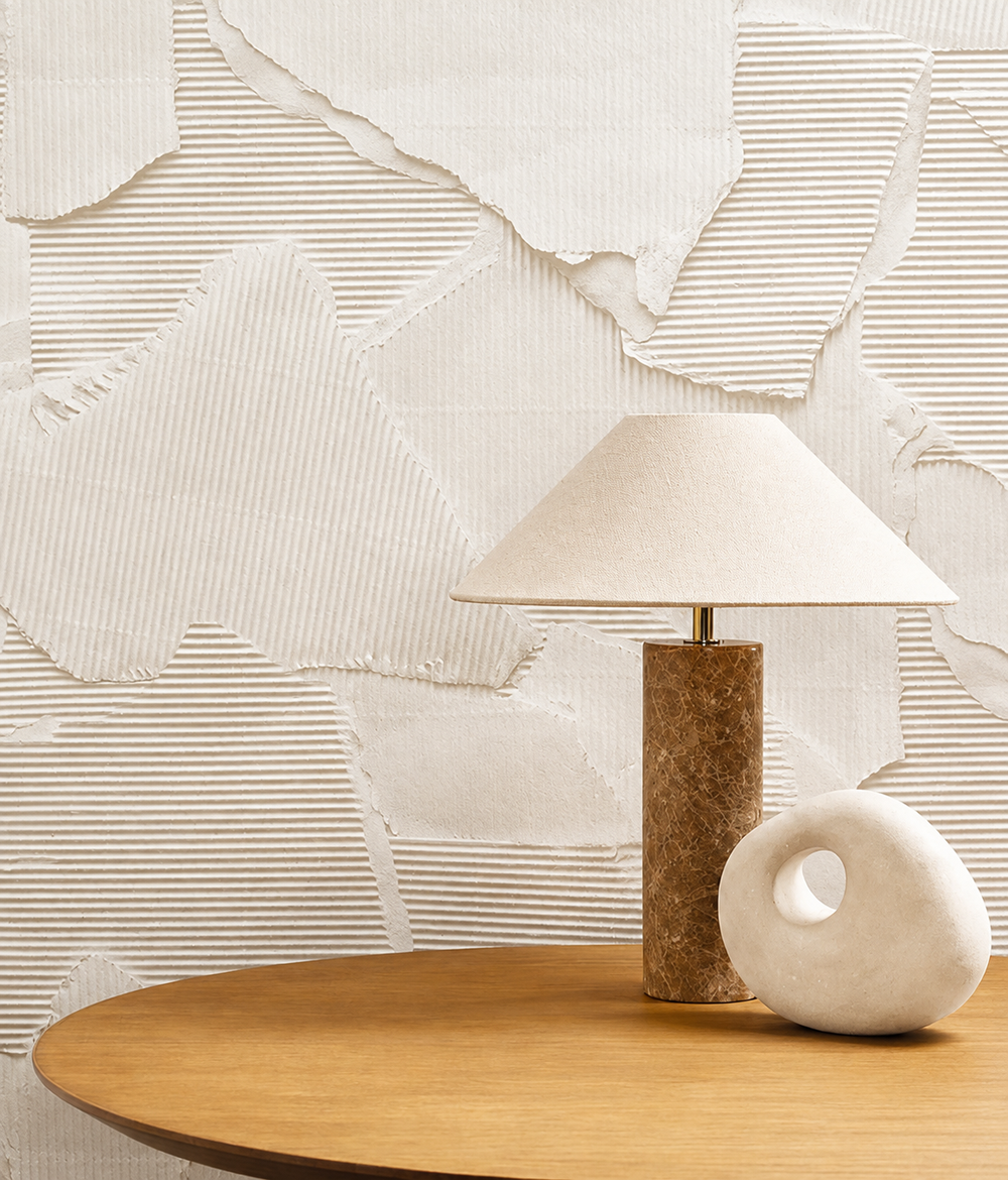 Luma Eira – Marble and Fabric Table Lamp