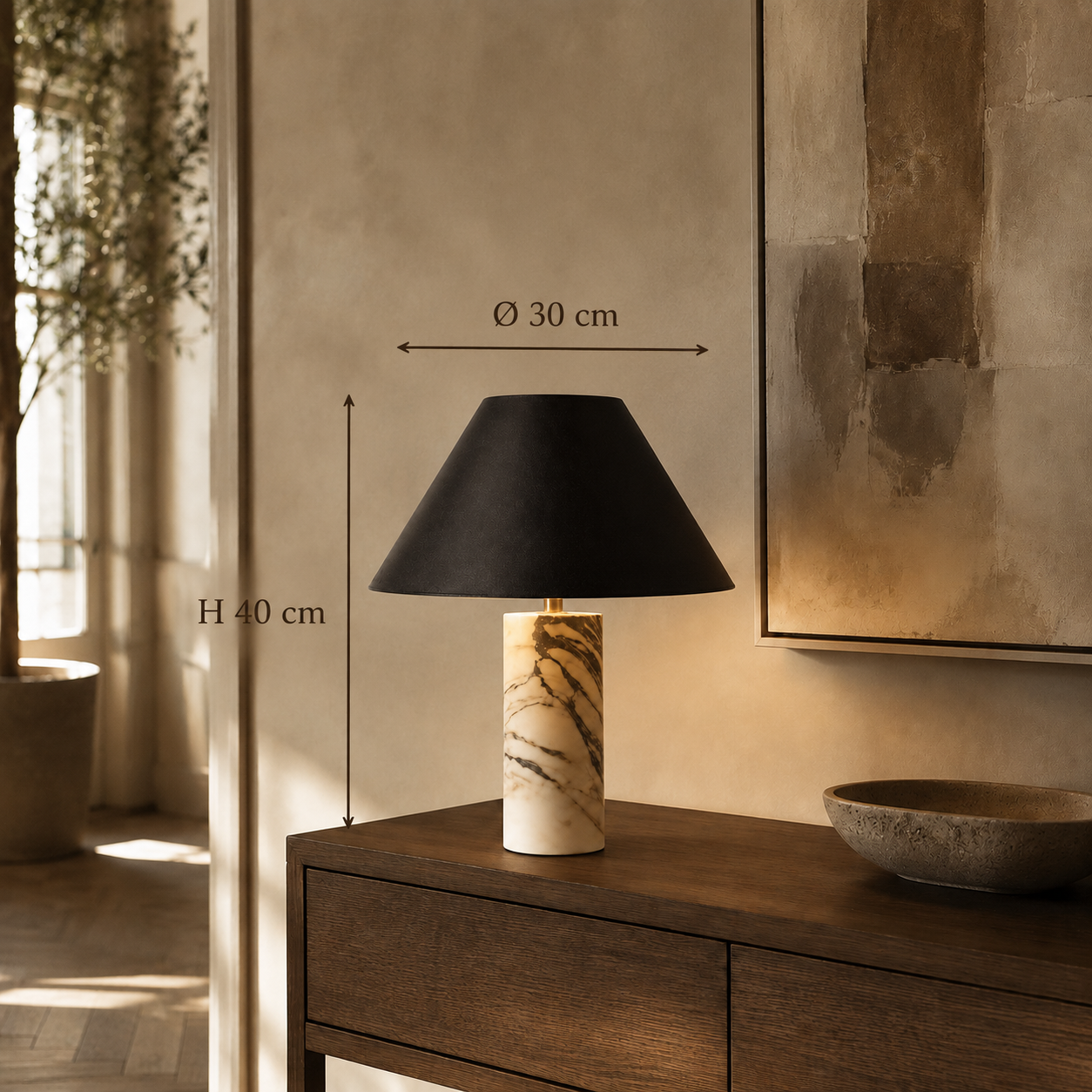 Luma Alba – Lampada da tavolo in marmo naturale