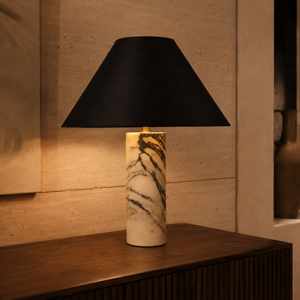 Luma Alba – Lampada da tavolo in marmo naturale