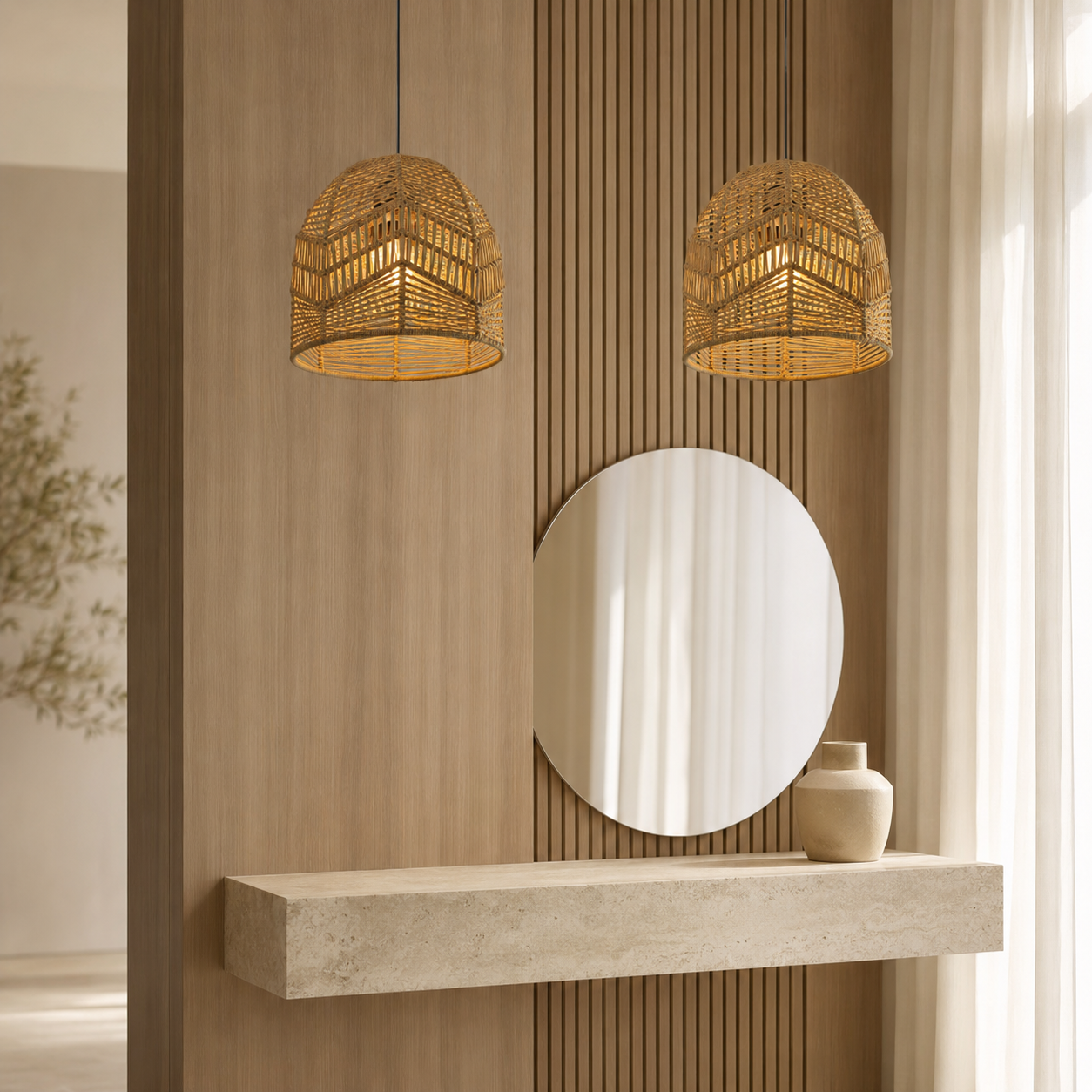 Lampada a Sospensione  Intrecciata a Mano