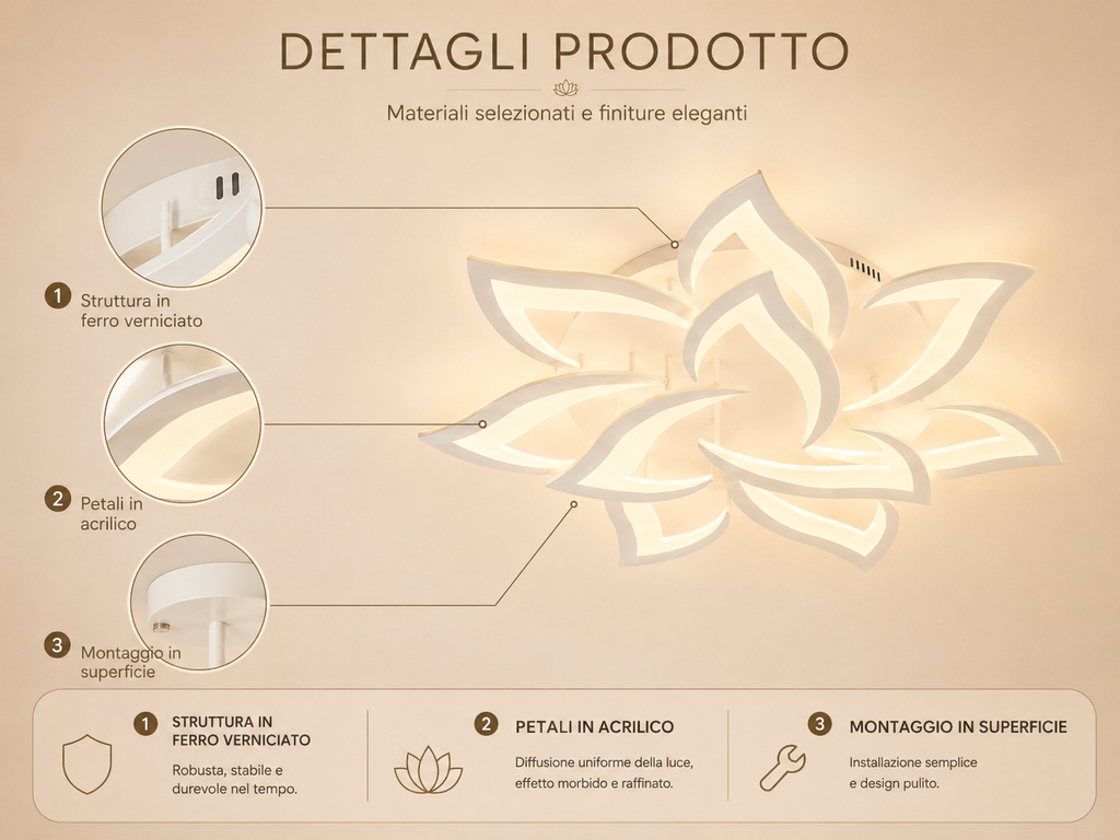 Luma Lotus – Plafoniera LED a 10 petali