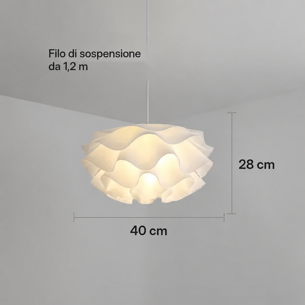 Luce pendente a fiore di loto luce nordica bianca a soffitto