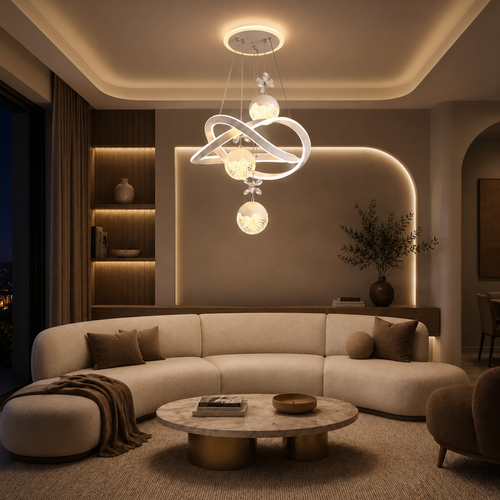 Lampadario LED Luma Étoile con sfere