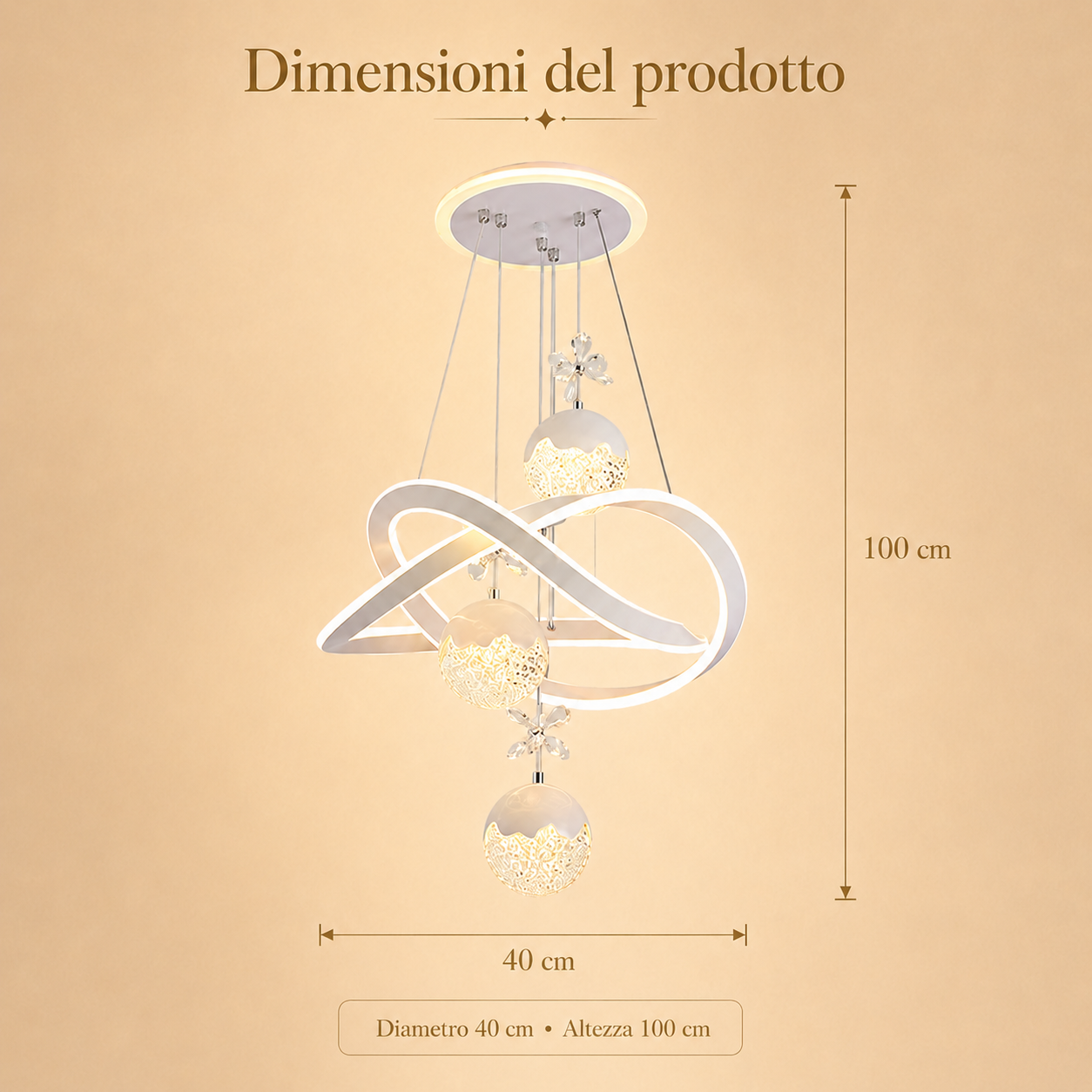 Luma Étoile – Lampadario LED con sfere crystal