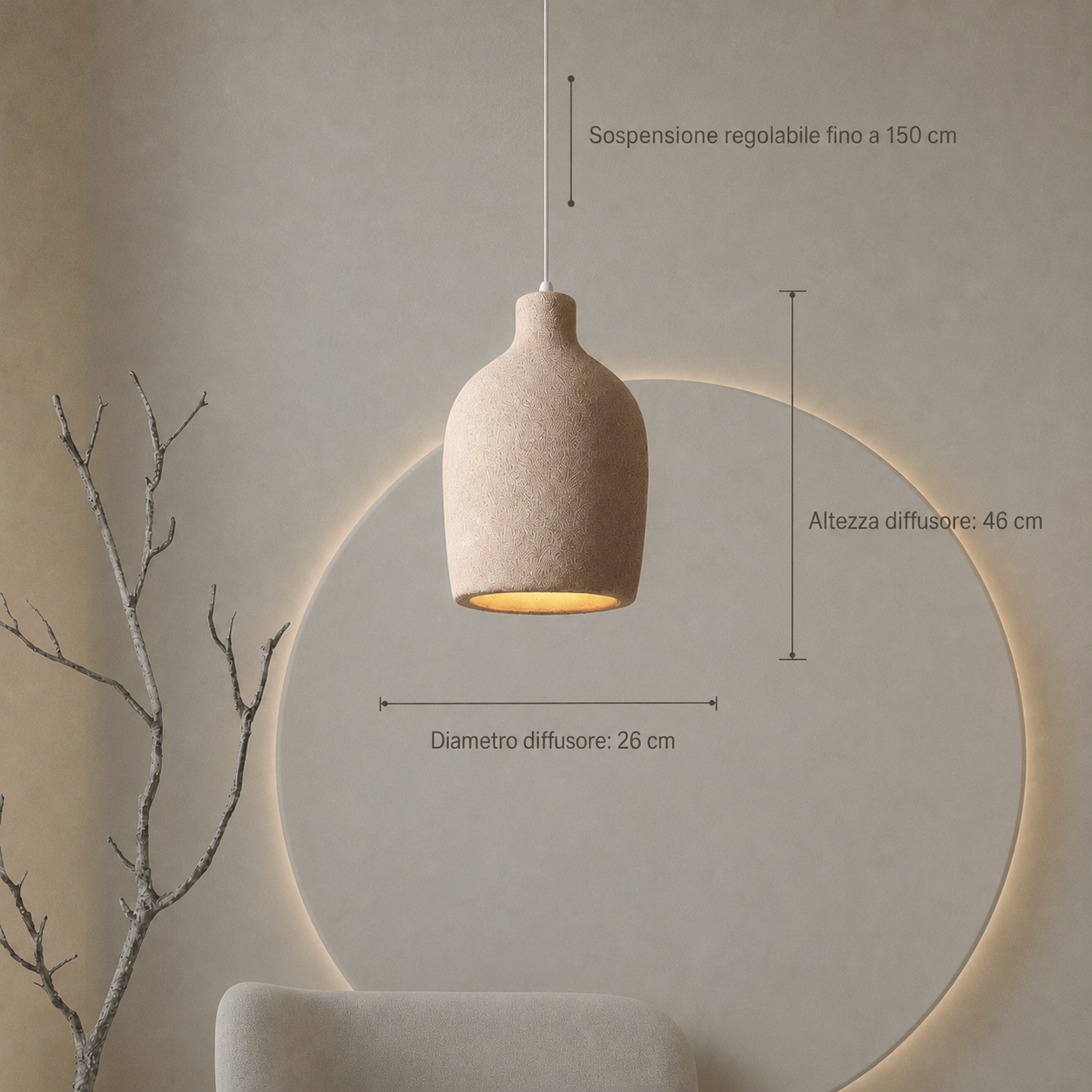 Lampadario pendenti Wabi-sabi vintage