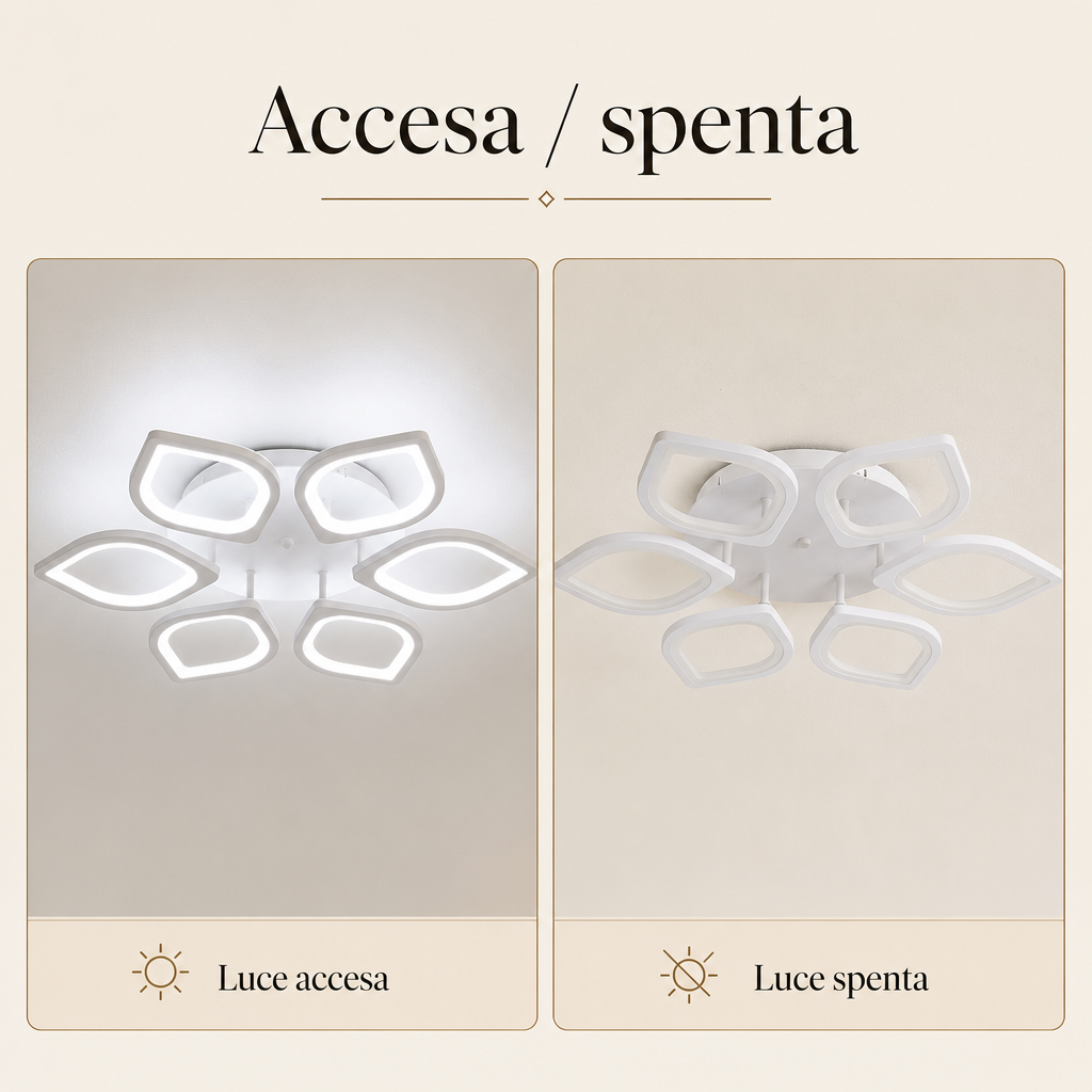 Luma Petalia – Plafoniera LED dimmerabile a 6 petali