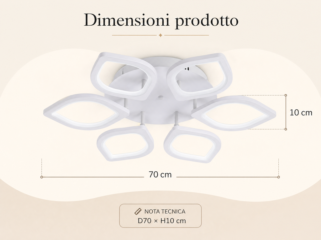Luma Petalia – Plafoniera LED dimmerabile a 6 petali