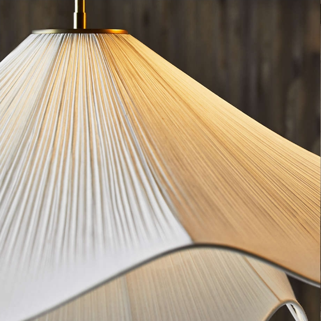 Lampadario in tessuto a vento cremoso Wabi Sabi minimalista nordico